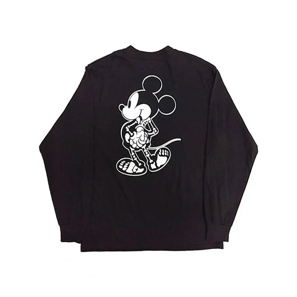 Disney Boys Black Mickey Mouse Halloween Long Sleeve T-Shirt Skeleton Sh… - Picture 2 of 8